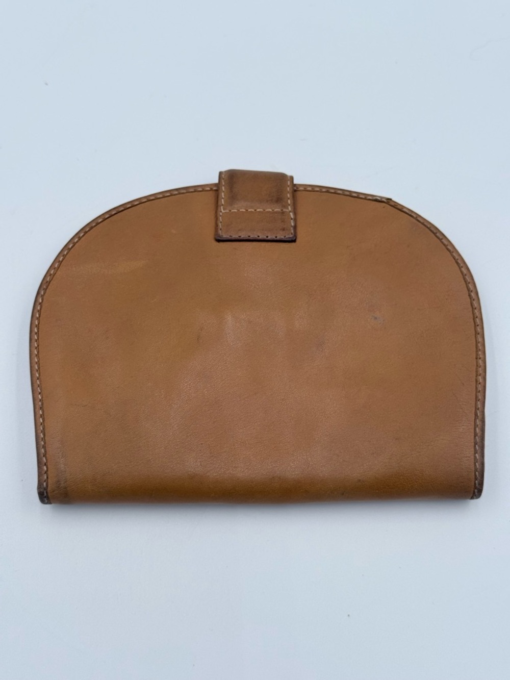 Vintage Italian Fendi Women’s Leather Compact Wallet Card Carrier Camel - Picture 4 of 8